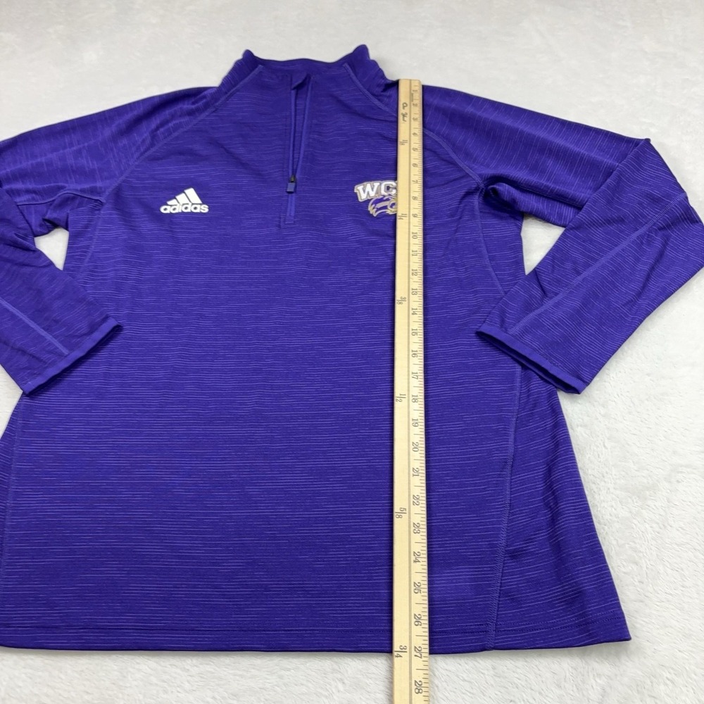 WCU Catamounts Adidas Quarter Zip Shirt Womens XL Purple Collegiate Pullover - Picture 11 of 16